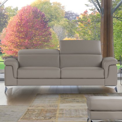 Sila Electric Reclining 3 Seater Sofa Leather Category 10
