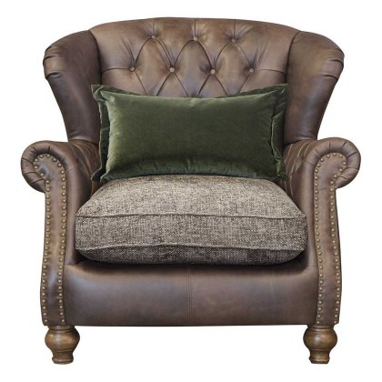 Wilson Wing Armchair Leather Category B Satchel with Fabric Seat Wilson Wing Armchair Leather Category B Satchel with Fabric Seat