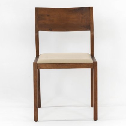 Pheonix Dining Chair With Beige Fabric Seat Walnut