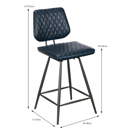 Samuel Low Bar Stool Faux Leather (Multiple Colours)