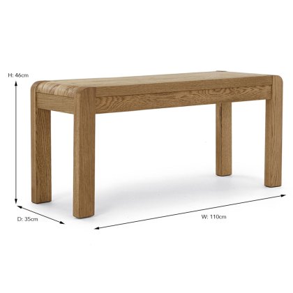 Ellie Dining Bench Oak (Multiple Sizes)