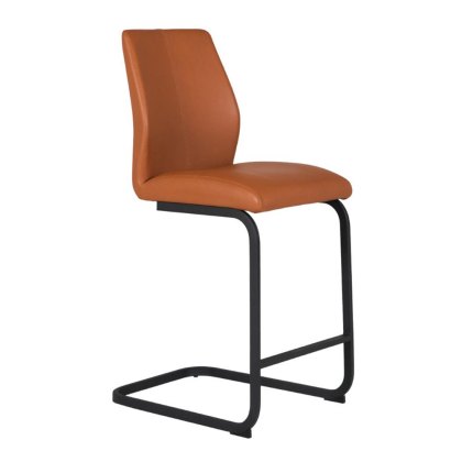 Allie Low Barstool Faux Leather Tan Allie Low Barstool Faux Leather Tan