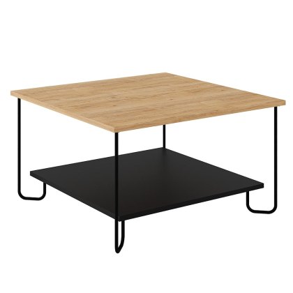 Tonka Square Coffee Table Oak & Black Tonka Square Coffee Table Oak & Black