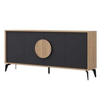 Vae 4 Door Sideboard Oak & Black