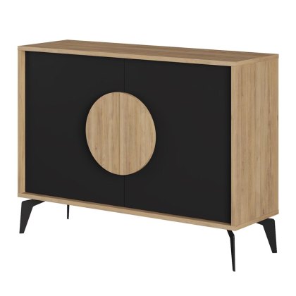 Vae 2 Door Sideboard Oak & Black