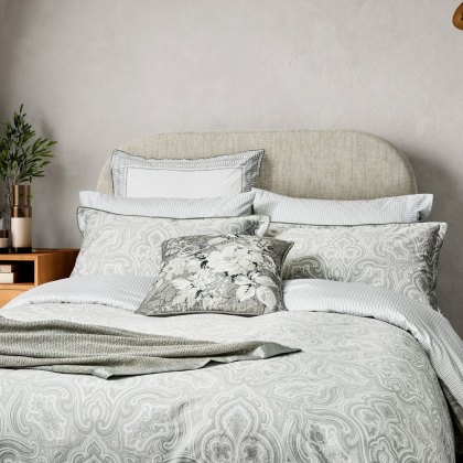 Amalia Reversible Double Duvet Cover Set White & Sliver