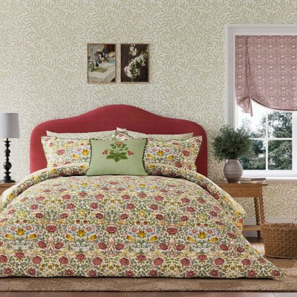Rose Reversible Double Duvet Cover Set Bough's Green & Rose Rose Reversible Double Duvet Cover Set Bough's Green & Rose
