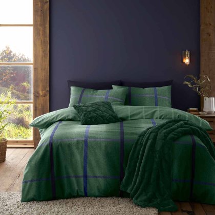 Brushed Cotton Melrose Tweed Check Duvet Cover Set (Multiple Sizes & Colours) Brushed Cotton Melrose Tweed Check Duvet Cover Set (Multiple Sizes & Colours)
