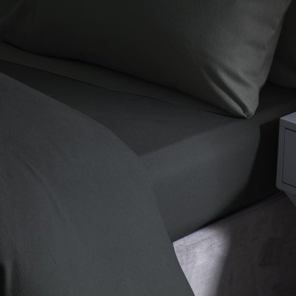 Brushed Cotton Flat Sheet Charcoal (Multiple Sizes) Brushed Cotton Flat Sheet Charcoal (Multiple Sizes)
