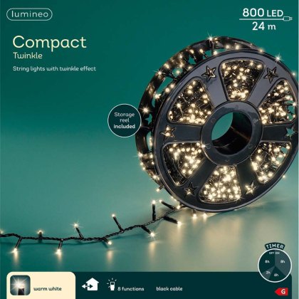 LED Compact Twinkle Lights 2400cm Warm White