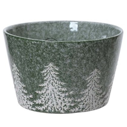 Reactive Glaze Stoneware Bowl With Embossed Tree Green 13cm Reactive Glaze Stoneware Bowl With Embossed Tree Green 13cm