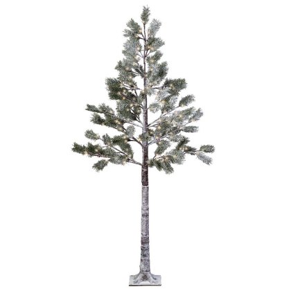 6ft/180cm LED Snowy Pine Christmas Tree Green With Warm White Lights