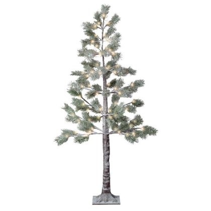 LED Snowy Pine Christmas Tree Brown With Warm White Lights (Multiple Sizes)