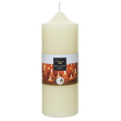 Wax Church Candle Ivory 20cm Wax Church Candle Ivory 20cm