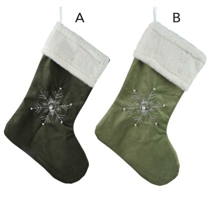 Christmas Stocking With Star Light Green or Dark Green 40cm (Choice of 2) Christmas Stocking With Star Light Green or Dark Green 40cm (Choice of 2)