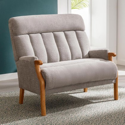 Charleston 2 Seater Sofa Fabric Silver Charleston 2 Seater Sofa Fabric Silver