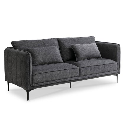 Warrington 3 Seater Sofa Fabric Grey Warrington 3 Seater Sofa Fabric Grey