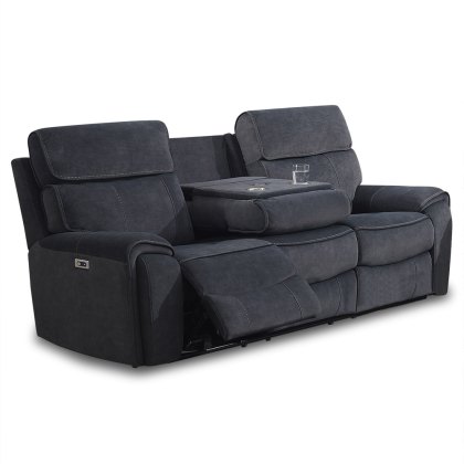 Huntsville 3 Seater Electric Reclining Sofa With Dropdown Tray, Wireless Charger & Cupholders Fabric Huntsville 3 Seater Electric Reclining Sofa With Dropdown Tray, Wireless Charger & Cupholders Fabric