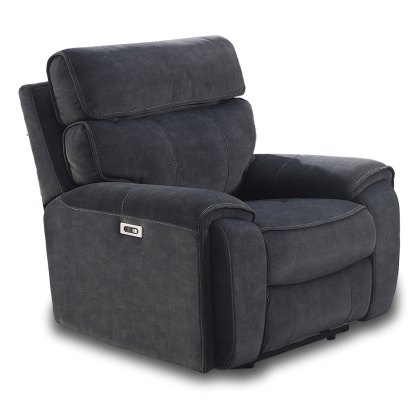 Huntsville Electric Reclining Armchair Fabric Grey Huntsville Electric Reclining Armchair Fabric Grey