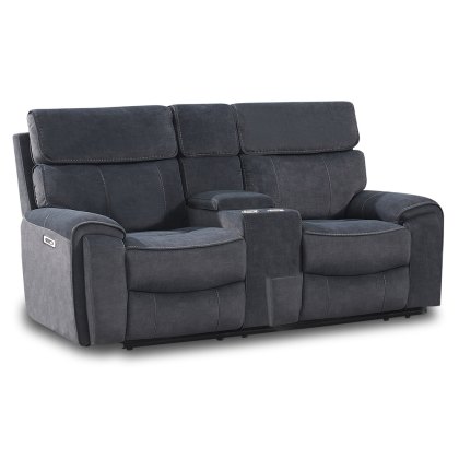 Huntsville 2 Seater Electric Reclining Sofa With Central Console Fabric Grey Huntsville 2 Seater Electric Reclining Sofa With Central Console Fabric Grey