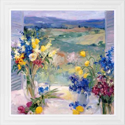 Tuscany Floral 81cm x 81cm Picture By Allayn Stevens White Frame Tuscany Floral 81cm x 81cm Picture By Allayn Stevens White Frame