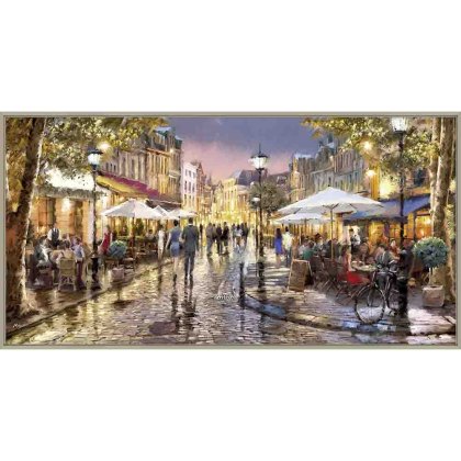 Night Café 124cm x 64cm Picture By The Macneil Studio Cream Frame Night Café 124cm x 64cm Picture By The Macneil Studio Cream Frame