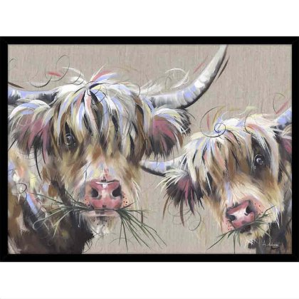 Me & Moo 104.5cm x 78.5cm Picture By Ashley Saunders Black Frame