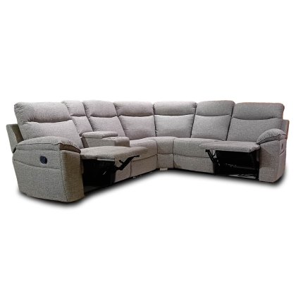 Torcello 4+ Electric Reclining Corner Sofa With Console Fabric Torcello 4+ Electric Reclining Corner Sofa With Console Fabric