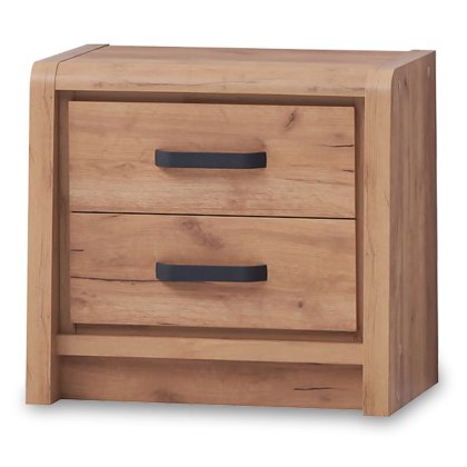 Jamie 2 Drawer Bedside Locker Oak