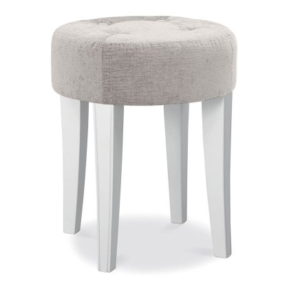 Chantilly Bedroom Stool With Fabric Seat Pad Grey & White Chantilly Bedroom Stool With Fabric Seat Pad Grey & White