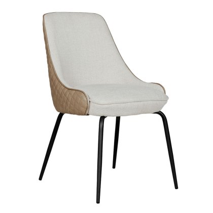 Sally Dining Chair Faux Leather Cream & Beige Sally Dining Chair Faux Leather Cream & Beige