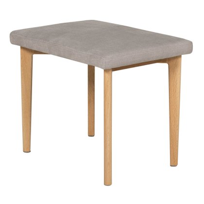 Alex Bedroom Stool With Fabric Seat Pad Light Grey & Oak Alex Bedroom Stool With Fabric Seat Pad Light Grey & Oak