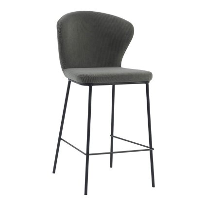 Shea Low Bar Stool Fabric Dark Grey Shea Low Bar Stool Fabric Dark Grey