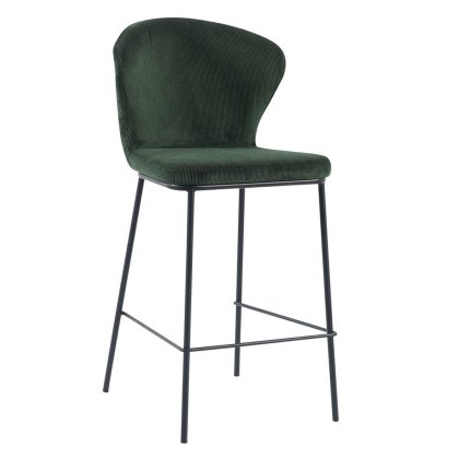 Shea Low Bar Stool Fabric Green Shea Low Bar Stool Fabric Green