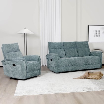 Allegra Manual Reclining Armchair Fabric Green