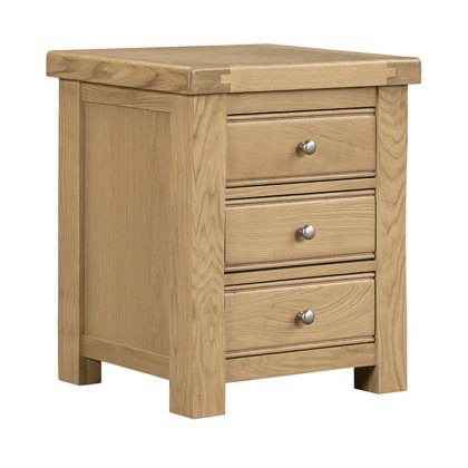 Max 3 Drawer Bedside Locker Oak Max 3 Drawer Bedside Locker Oak