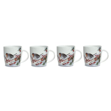 Robin Bone China Mugs (Set Of 4) Robin Bone China Mugs (Set Of 4)