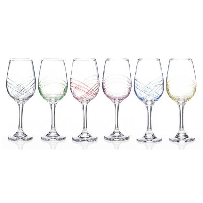 Swirl Rainbow Wine Glasses (Set Of 6) Swirl Rainbow Wine Glasses (Set Of 6)