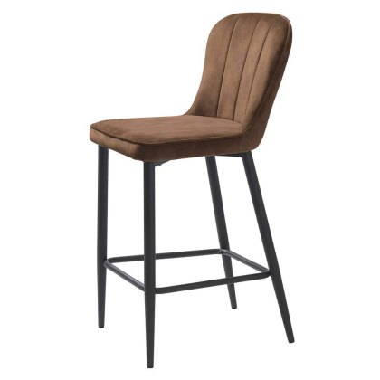 Hugo Low Bar Stool Fabric Rust Hugo Low Bar Stool Fabric Rust