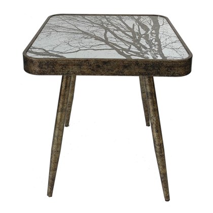 Forest Scene Side/Lamp Table Gold Forest Scene Side/Lamp Table Gold