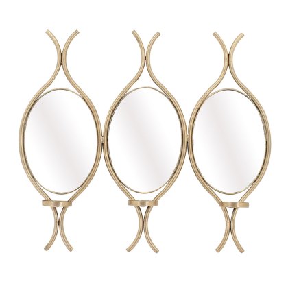 Claude Triple Elipse Wall Mirror Gold Claude Triple Elipse Wall Mirror Gold