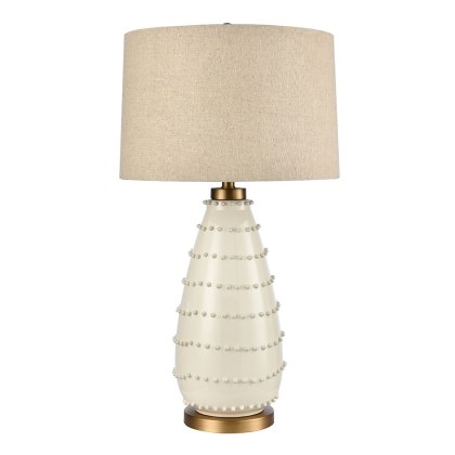 Morton Table Lamp Cream Base With Linen Shade Morton Table Lamp Cream Base With Linen Shade