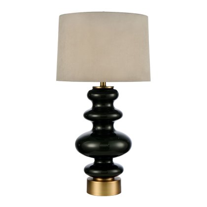 Vanity Table Lamp Dark Green Base With Beige Shade Vanity Table Lamp Dark Green Base With Beige Shade
