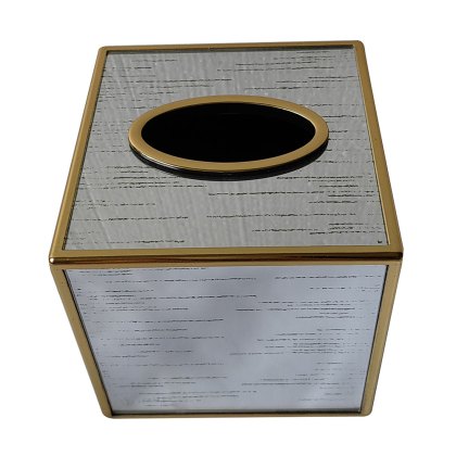 Mirror Tissue Box Gold & Black Mirror Tissue Box Gold & Black