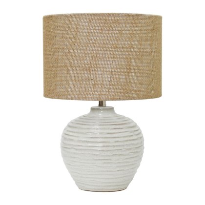 Luna Table Lamp White Base With Brown Shade Luna Table Lamp White Base With Brown Shade
