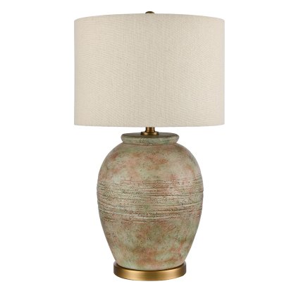 Caltra Table Lamp Brown Base With Linen Shade Caltra Table Lamp Brown Base With Linen Shade