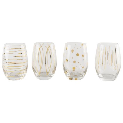 Cheers Tumbler Glasses Matallic Gold (Set Of 4) Cheers Tumbler Glasses Matallic Gold (Set Of 4)