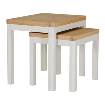 Freya Nest Of Tables White & Oak (Set of 2) Freya Nest Of Tables White & Oak (Set of 2)