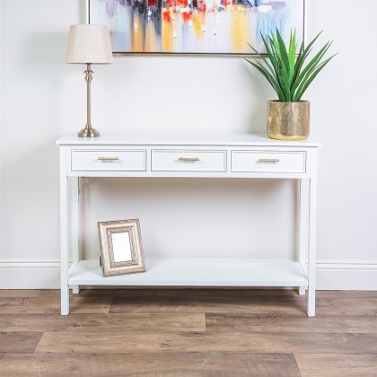 Ainsley 3 Drawer Console Table White