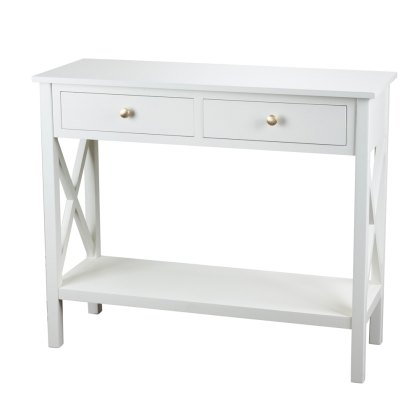 Rena 2 Drawer Console Table White Rena 2 Drawer Console Table White